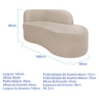 Divã Recamier Orgânico Tokyo 160cm Lado Direito Linho - Amare