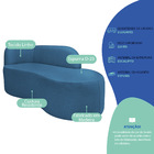 Divã Recamier Orgânico Tokyo 160cm Lado Direito Linho - Doce