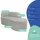 Divã Recamier Orgânico Tokyo 160cm Lado Direito Linho - Doce