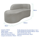 Divã Recamier Orgânico Tokyo 160cm Lado Esquerdo Linho - Amar