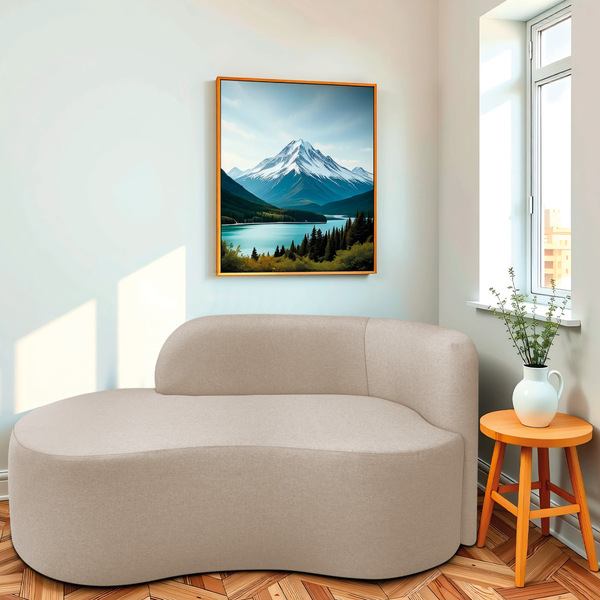 Divã Recamier Orgânico Tokyo 160cm Lado Esquerdo Linho - Doce