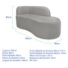 Divã Recamier Orgânico Tokyo 180cm Lado Direito Bouclé - Amar