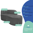 Divã Recamier Orgânico Tokyo 180cm Lado Direito Linho - Doce