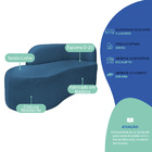 Divã Recamier Orgânico Tokyo 180cm Lado Esquerdo Linho - Azul