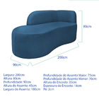Divã Recamier Orgânico Tokyo 180cm Lado Esquerdo Linho - Azul