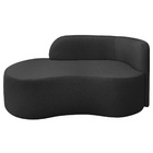 Divã Recamier Orgânico Tokyo 180cm Lado Esquerdo Linho - Preto