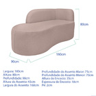 Divã Recamier Orgânico Tokyo 180cm Lado Esquerdo Linho - Rosê