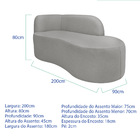 Divã Recamier Orgânico Tokyo 200cm Lado Direito Bouclé - Amar