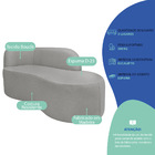 Divã Recamier Orgânico Tokyo 200cm Lado Direito Bouclé - Amar