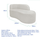 Divã Recamier Orgânico Tokyo 200cm Lado Direito Bouclé - Doce