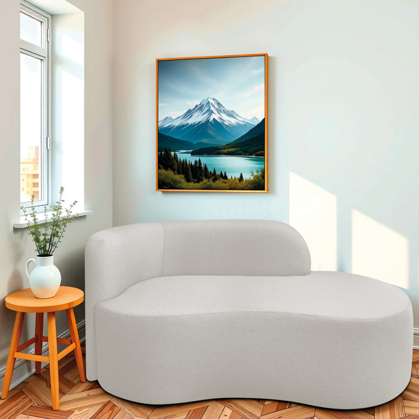 Divã Recamier Orgânico Tokyo 200cm Lado Direito Bouclé - Doce