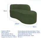 Divã Recamier Orgânico Tokyo 200cm Lado Direito Linho - Amare