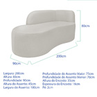 Divã Recamier Orgânico Tokyo 200cm Lado Esquerdo Bouclé - Bra