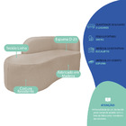 Divã Recamier Orgânico Tokyo 200cm Lado Esquerdo Linho - Amar