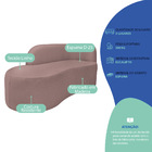 Divã Recamier Orgânico Tokyo 200cm Lado Esquerdo Linho - Rosê