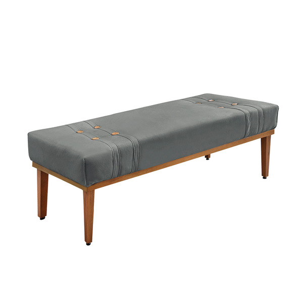 Divã Recamier Retrô Base Madeira Para Quarto Gênova 140cm Vel