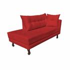 Divã Recamier Troya 1,40 Cm Lado Direito Suede Vermelho
