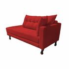 Divã Recamier Troya 1,80 Cm Lado Direito Suede Vermelho