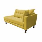 Divã Recamier Troya 2,00 Cm Lado Direito Suede Amarelo