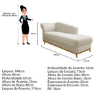 Diva Recamier Vanessa 140cm Lado Esquerdo Linho - Amarena Móv