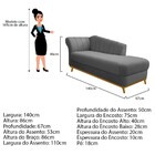 Diva Recamier Vanessa 140cm Lado Esquerdo Linho - Doce Sonho