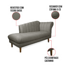 Divã Recife Suede 165 Cm Pés Chanfrado Castanho M11 - D'rossi