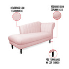 Divã Recife Suede 165 Cm Pés Torneado Tabaco - D'rossi - Rosa