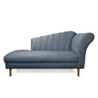 Divã Recife Suede Azul Marinho 165 Cm Pés Chanfrado Castanho