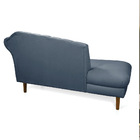 Divã Recife Suede Azul Marinho 165 Cm Pés Chanfrado Castanho