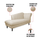 Divã Recife Suede Bege 165 Cm Pés Torneado Tabaco - D'rossi