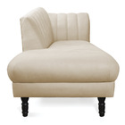 Divã Recife Suede Bege 165 Cm Pés Torneado Tabaco - D'rossi