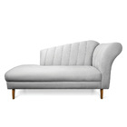 Divã Recife Suede Cinza 165 Cm Pés Chanfrado Castanho M11 - D