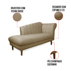 Divã Recife Suede Marrom Rato 165 Cm Pés Chanfrado Castanho M