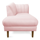 Divã Recife Suede Rosa Bebê 165 Cm Pés Chanfrado Castanho M11