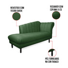 Divã Recife Suede Verde 165 Cm Pés Torneado Tabaco - D'rossi