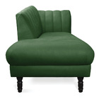 Divã Recife Suede Verde 165 Cm Pés Torneado Tabaco - D'rossi