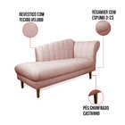 Divã Recife Veludo 165 Cm Pés Chanfrado Castanho - D'rossi -
