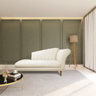 Divã Recife Veludo Bege 165 Cm Pés Chanfrado Castanho M11 - D