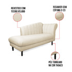 Divã Recife Veludo Bege 165 Cm Pés Torneado Tabaco - D'rossi