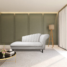 Divã Recife Veludo Cinza 165 Cm Pés Torneado Tabaco - D'rossi