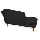 Divã Recife Veludo Preto 165 Cm Pés Chanfrado Castanho M11 -