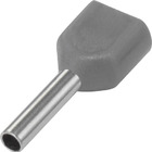 Dmti 100 X Terminal Conector Tubular Ilhós Duplo 0,75mm Cinza