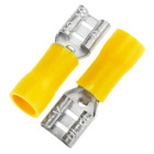Dmti 100un Terminal Fêmea Faston Pré-isolado 4mm A 6mm Amarelo