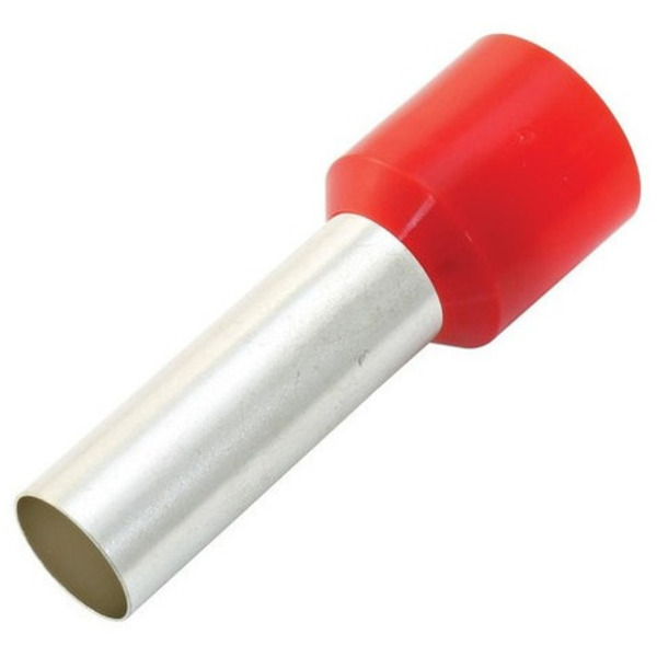 Dmti 100x Kit Terminal Tubular Ilhós 35mm Longos Vermelho Iso