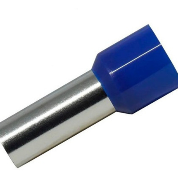 Dmti 100x Kit Terminal Tubular Ilhós 50mm Azul Pré Isolado E5