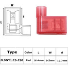 Dmti 250un Kit Terminal Bandeira Total Isolado Vermelho 1,5mm