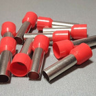 Dmti 50x Kit Terminal Tubular Ilhós 35mm Longos Vermelho Isol