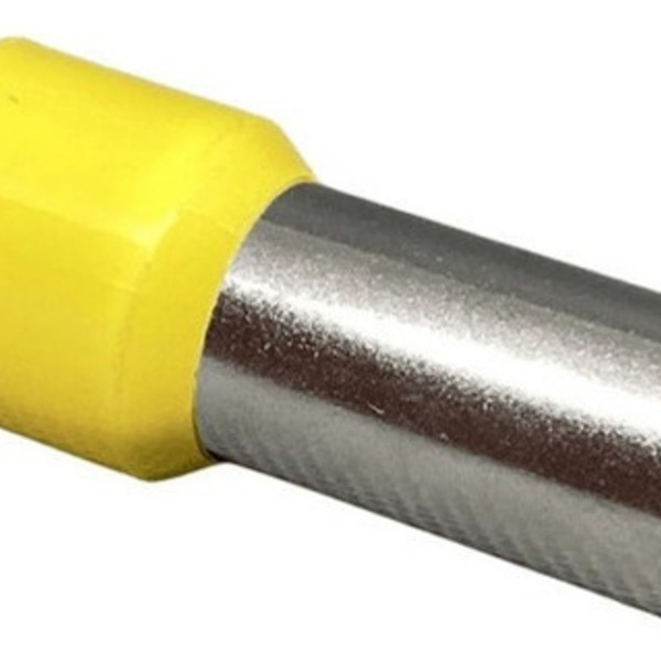 Dmti 50x Kit Terminal Tubular Ilhós 70mm Amarelo Pré Isolado