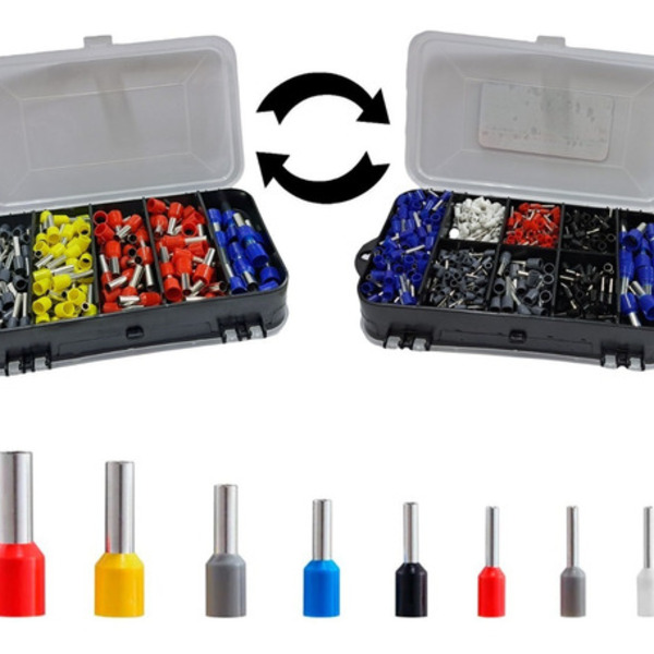 Dmti Caixa Kit Terminal Tubular Ilhós 1,5mm A 6mm Estojo 600p