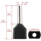 Dmti Kit 1000pç Terminal Elétrico Ilhós Tubular Duplo 1,5mm P